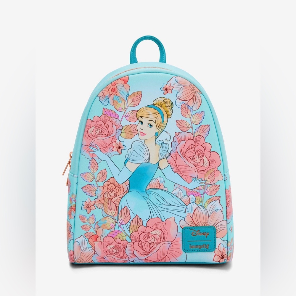Loungefly Disney Cinderella Pink Flowers Mini Backpack